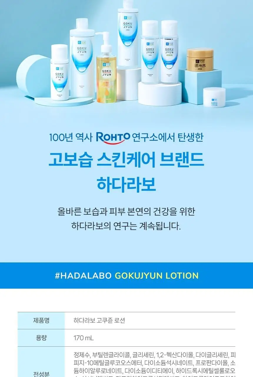 [세트/기획] 하다라보 고쿠쥰 2종 세트 (로션 170mL+밀크140mL+세안밴드) 상세페이지 23